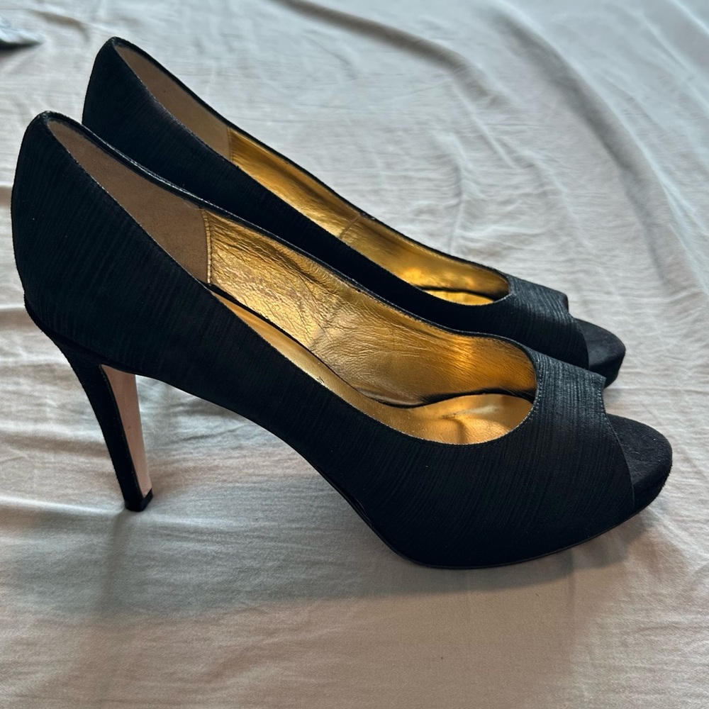 Ron White Black Peep-Toe Heels - Picture 2 of 4
